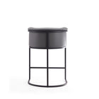 Manhattan Comfort - Cosmopolitan tabouret de comptoir moderne du milieu du siècle de 23,7" en similicuir gris et noir, lot de 3-Livré chez vous entièrement assemblé ! Aucun assemblage requis