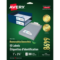 Avery 6498 Étiquettes d'adresse amovibles, blanches, laser/jet d'encre, 2-5/8" x 1", 300/pqt-Enlevez, réutilisez ou déplacez facilement!