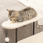 PawHut - Escalier pour chat 3 marches 20 po, rampe échelle recouverte de tapis - blanc crème-Couleur : Blanc crème, Noir 