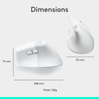 Logitech - Lift Souris Ergonomique Verticale - Blanc-10