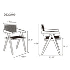 Manhattan Comfort - Lot de 2 chaises de salle à manger avec accoudoirs Hamlet 19,67 po style industriel chic - Nature-Cadre en frêne massif américain avec des textures de grain naturelles