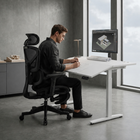 MotionGrey - Bureau debout électrique réglable Ultra  avec plateau inclinable - 55,1 po - Blanc-10