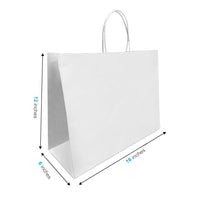 Reliabag - Sac En Papier Avec poignees Torsadees, Blanc, 16 po L X 6 po P X 12 po H, Paquet De 250-Fabrique en papier kraft blanc de qualite superieure avec fond plat renforce.