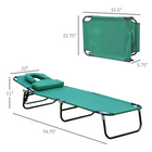 Outsunny - Chaise longue d’extérieur pliante - chaise de bronzage avec ouverture pour le visage - vert-Acier à revêtement en poudre, résistant à l'eau et supportant la charge