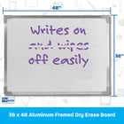 Crestline Products - Planche à effacer à sec à ossature en aluminium 36 po x 48 po-5