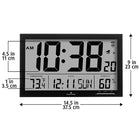 Marathon - Horloge atomique numérique Slim-Jumbo, noir-AUTO-RÉGLAGE - utilise les fréquences radio diffusées de l'horloge atomique colourado de NIST