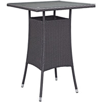 Modway - Convene Petit Terrasse extérieure Bar Table, Espresso-Tissage en rotin synthétique