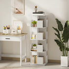 HOMCOM - Tour de Bibliothèque pivotante à 4 niveaux - grain de bois blanc-Le design étroit maximise le rangement tout en occupant un minimum d'espace au sol 