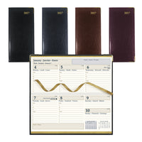 Brownline - 2027 agenda de poche hebdomadaire Executive avec reliure cousue – 6 7/8 po x 3 3/16 po – couleurs assorties – trilingue-12 mois: janvier 2027 à décembre 2027