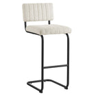Modway - Parity Boucle Tabourets de bar - Ivoire noir - Ensemble de 2-Tabourets de bar à manger moderne du milieu du siècle