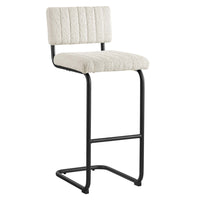 Modway - Parity Boucle Tabourets de bar - Ivoire noir - Ensemble de 2-Tabourets de bar à manger moderne du milieu du siècle
