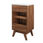 Modway - Soma 18" Vanette de salle de bain - Blanc noyer-Trous centraux de 8"