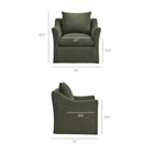 Modway - Somerset Mélange de lin Fauteuil - Sauge-Coussin de siège profond