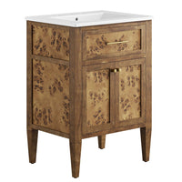 Modway - Elysian 24" Vanette de salle de bain - Brun blanc-Vanité de salle de bain moderne