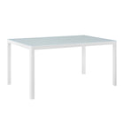 Modway - Raleigh 59 po Terrasse extérieure Aluminium Table à manger, Blanc-Table à manger extérieure de 59"