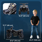 Qaba - VTT pour enfants à 4 roues alimenté par batterie 6V avec musique et phares à DEL - noir-Matériau : Métal, PP 