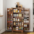 HOMCOM - Armoire de cuisine avec étagères réglables - brun-Plateau de table de 25 mm (0,98 po) d'épaisseur offrant une surface solide pour l'exposition et le rangement 