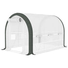 Outsunny - Serre tunnel de jardin à pied 13 pi x 9,8 pi- Cadre en acier galvanisé avec un design de renforcement amélioré pour une structure stable
