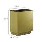 Modway - Quantum 30" Vanette de salle de bain - Or noir-Trous centraux de 8"