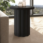 Hudson&Canal - Table d'appoint ronde cannelée Olie - 20 po l - Grain noir-La table de montage supporte un poids maximal de 40 livres