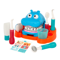 Battat - Hippodentist-Jeu de dentiste : Gardez les dents d’un hippopotame heureux bien propres avec un jeu de dentiste pour enfants à changement de couleur