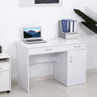 HOMCOM - Bureau d'ordinateur avec tiroirs de rangement - 43,25 po L x 19 po l x 29,75 po H - blanc-Fabriqué en panneau de particules E1 laminé mélamine pour un nettoyage facile et une longue durée de vie