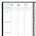 Blueline - 2026 Agenda Timanager 7-jour hebdomadaire/mensuel 13 mois - 11 po x 8-1/2 po - Noir - Anglais-Coins détachables