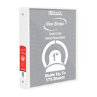 BAZIC Products - Classeur View, 3 anneaux, 1 po, 2 pochettes, blanc, paquet de 6-Clear View Cover sur le devant, noir et sur le côté