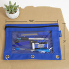 BAZIC Products - Pochette à crayons à 3 anneaux avec fenêtre transparente - Assortiment - Paquet de 12-Polyvalent : idéal pour organiser de petits objets tels que des stylos, des crayons, des crayons de couleur, des marqueurs, du blanc, des surligneurs, des cartes de visite, des chèques, des reçus, des cartes flash, des cordons de chargement, des câbles USB et plus encore
