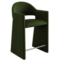 Modway - Talia 37 pouces Cuir végane Tabouret de comptoir - Vert mousse-Velours de performance résistant aux taches