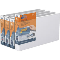 QuickFit Reliure View robuste, format légal, 8,5 po x 14 po, orientation paysage, 1,5 po, anneaux ronds, Blanc, paquet de 4-3 Reliure À Anneaux