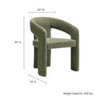 Modway - Oslo Tonneau Tissu tapis Chaise d’accent pour salle à manger - Feuille-Rembourrage certifié OEKO-TEX® STANDARD 100