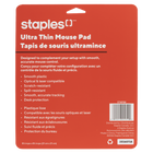 Staples Tech - Tapis de souris ultramince - 21 cm L x 21 cm l x 0,12 cm H - noir-Surface résistante aux égratignures