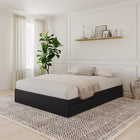 Nexera - Lit Queen tiroirs, Noir-Comprend un système de lattes pour le support du matelas, il ne nécessite donc pas de sommier, le choix économique idéal 