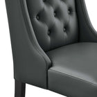 Modway - Baronet Bouton touffé Cuir végane Chaise à manger - Gris-8