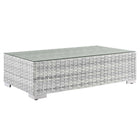 Modway - Convene Terrasse extérieure Table basse - Gris clair-Tissage en rotin synthétique