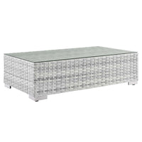 Modway - Convene Terrasse extérieure Table basse - Gris clair-Tissage en rotin synthétique