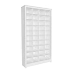 Prepac - Cabinet de rangement haut 72,5 po, cabinet à chaussures, organisateur de rangement à cubes avec 40 compartiments à chaussures - Blanc-Personnalisez l'espace de rangement avec des étagères réglables pour le rangement des talons hauts et des bottes : Les étagères des armoires sont ajustables afin que vous puissiez ajouter 6 po d'espace supplémentaire (12,5 po H) par casier pour les talons hauts de 4 po et plus ainsi que les bottes