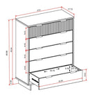 Manhattan Comfort - Granville commode et chiffonnier modernes - gris foncé - ensemble de 2-Poignées de tiroir horizontales en acier avec finition dorée