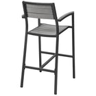 Modway - Maine Terrasse extérieure Tabouret de bar - Brun Gris-Cadre en aluminium revêtu de poudre