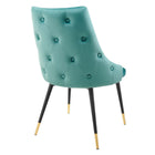 Modway - Adorn Touffe Performance Velvet Fauteuil d’appoint de salle à manger - Sarcelle-Livré entièrement assemblé