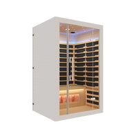 iComfort - Sauna infrarouge 2 personnes - 119 cm (l) x 104 cm (p) - Blanc-Sept panneaux chauffants infrarouges à haute performance en film de carbone