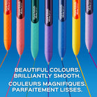 Paper Mate - Stylos gel InkJoy Rétractable, stylos métalliques, rétractables, pointe moyenne (0,8 mm), couleurs assorties, 10 unités-Prise en main ergonomique qui enveloppe tout le stylo gel pour écrire confortablement