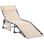 Outsunny - Chaise longue d’extérieur - chaise longue pliante - beige-L'association de couleurs élégante le rend beau et plus adapté à l'utilisation dans de multiples scènes