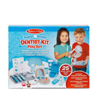 Melissa & Doug - Kit de jeu de dentiste super-sourire - 25 pièces-Comprend un jeu de fausses dents, un marqueur effaçable à sec, des outils d'examen, une brosse à dents, un tube de dentifrice, un flacon et un gobelet de rinçage dentaire, 2 tampons de gaze, 3 gobelets de polissage dentaire, des appareils de rétention et des appareils dentaires supérieurs et inférieurs, un masque, une étiquette d'identification réutilisable sur une lanière et une carte d'activité réutilisable recto-verso