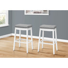 Monarch Specialties - 1262 Tabouret De Bar - Simili-Cuir Gris/Blanc - Paquet de 2-2