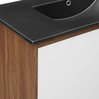 Modway - Transmit 36" Vanité de salle de bain murale - Noir noyer-Assemblée requise