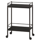 Hudson&Canal - Chariot-bar Barnes 23,5" de largeur - Grain noir-Le dessus a une capacité de poids de 40 lb, l'étagère peut supporter 25 lb