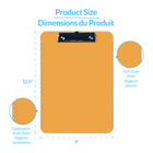 Davis Group - Planchettes à pince transparentes, format lettre, 9 po l x 12 po H – Orange - 6 par paquet-L’accrochage de la planchette se fait à l’aide de la boucle de suspension rétractable