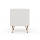 Manhattan Comfort - Table de nuit Rockefeller 20,08" style mid-century moderne à 1 tiroir - Blanc cassé-17,62 po L x 20,08 po l x 21,65 po H